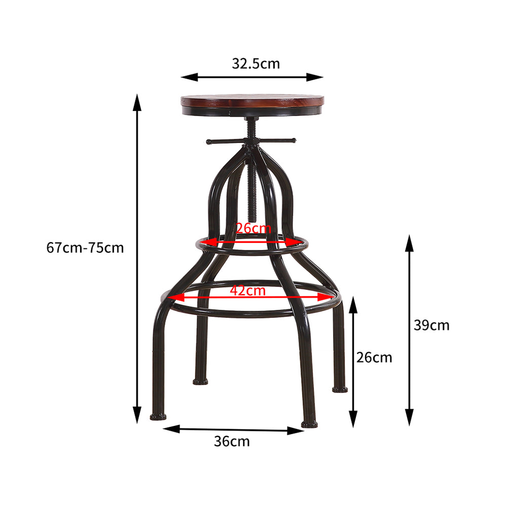 Levede 2x Industrial Bar Stools Kitchen - Levede