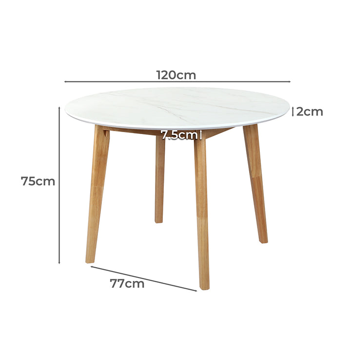 Levede Dining Table Round Rubberwood Base 100cm and 120cm - Levede