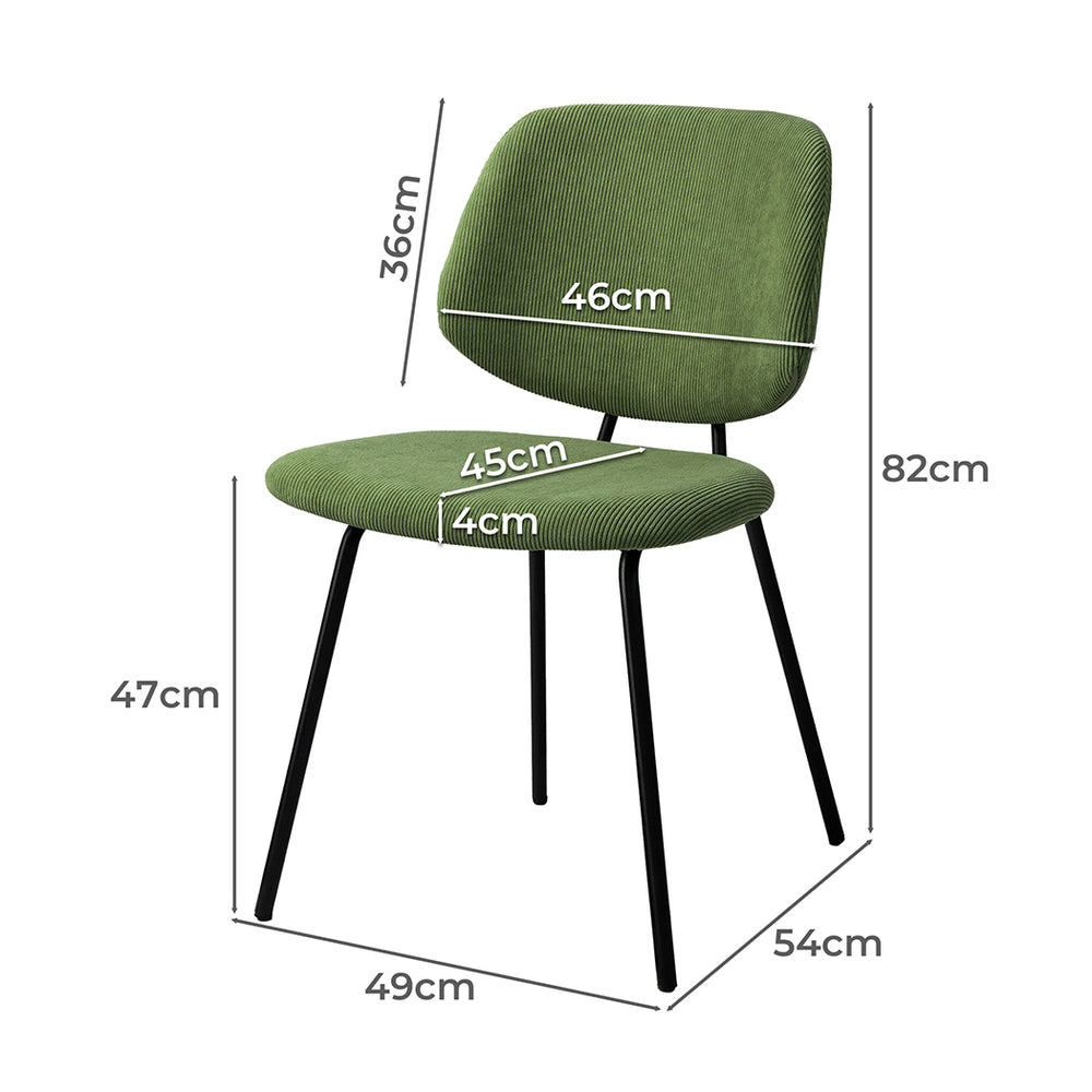 Levede 4x Dining Chairs Padded Seat Green - Levede