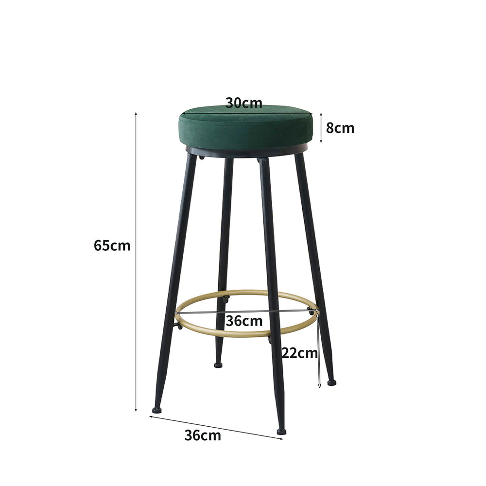 Levede 2x Bar Stools Barstools Velvet - Levede