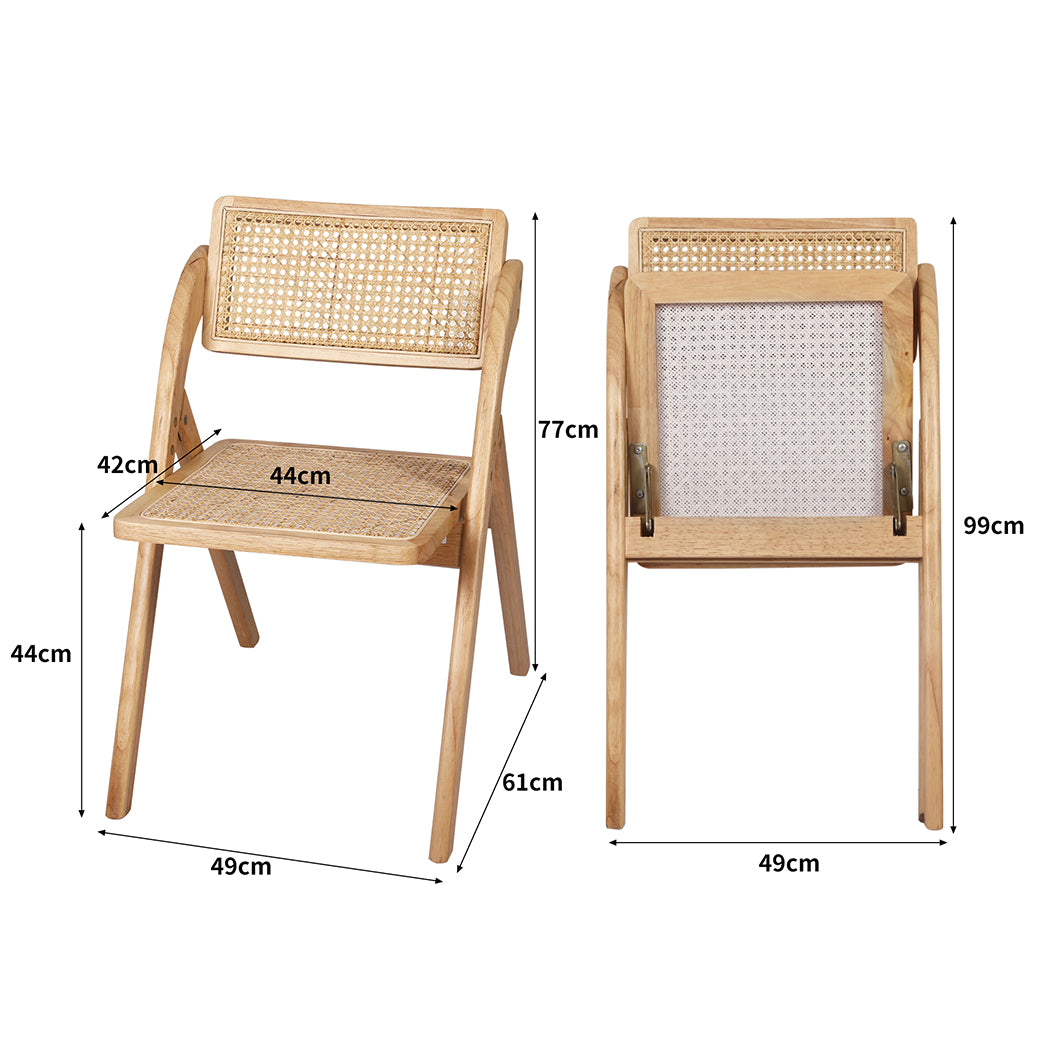 Levede 2X Foldable Accent Rattan Dining Chairs - Levede