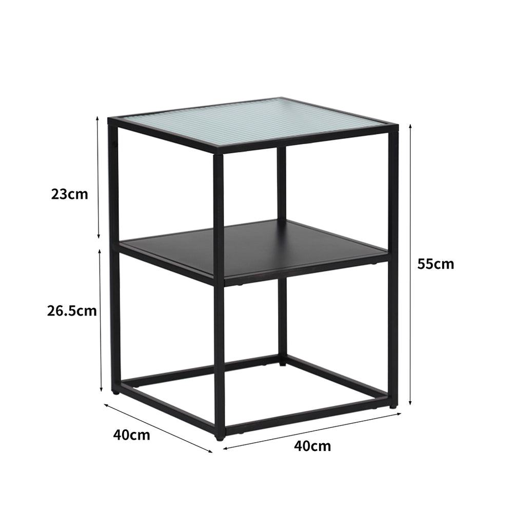 Levede Side Table Open Design Steel - Levede