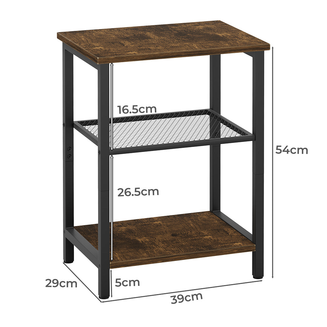 Side Table 3-Tier Sofa Couch Bedside Coffee Table Laptop Desk Shelf