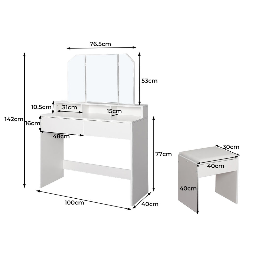 Levede Dressing Table Stool Foldable - Levede