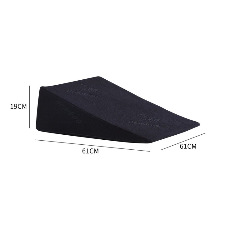 Cool Gel Memory Foam Bed Wedge Pillow with Cover Black - Levede