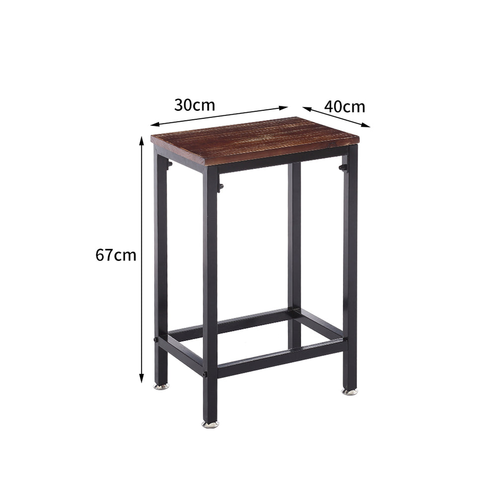 Levede 2x Industrial Bar Stools Wooden - Levede