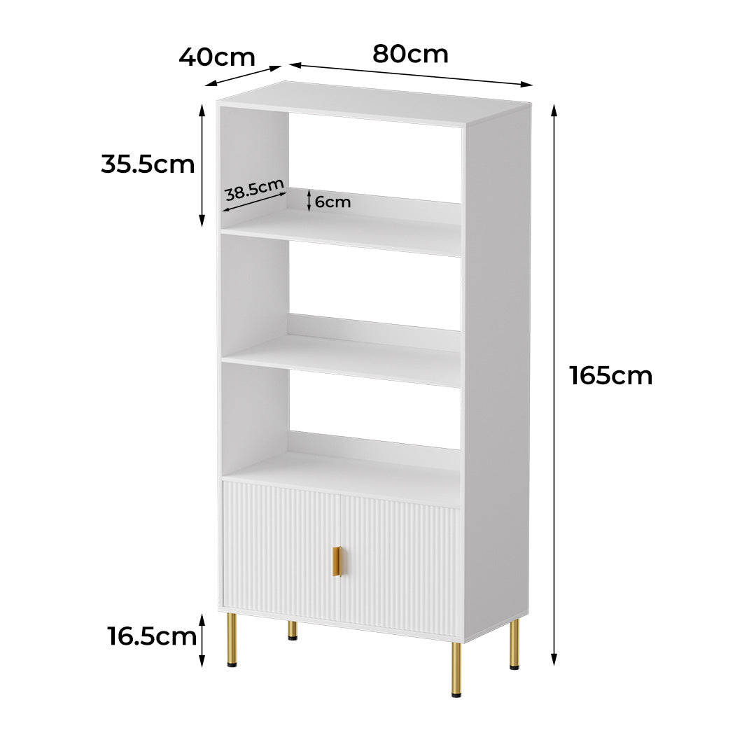 Levede Display Shelf 3 Tier Open Bookshelf 165cm Storage Cabinet Bookcase Wooden