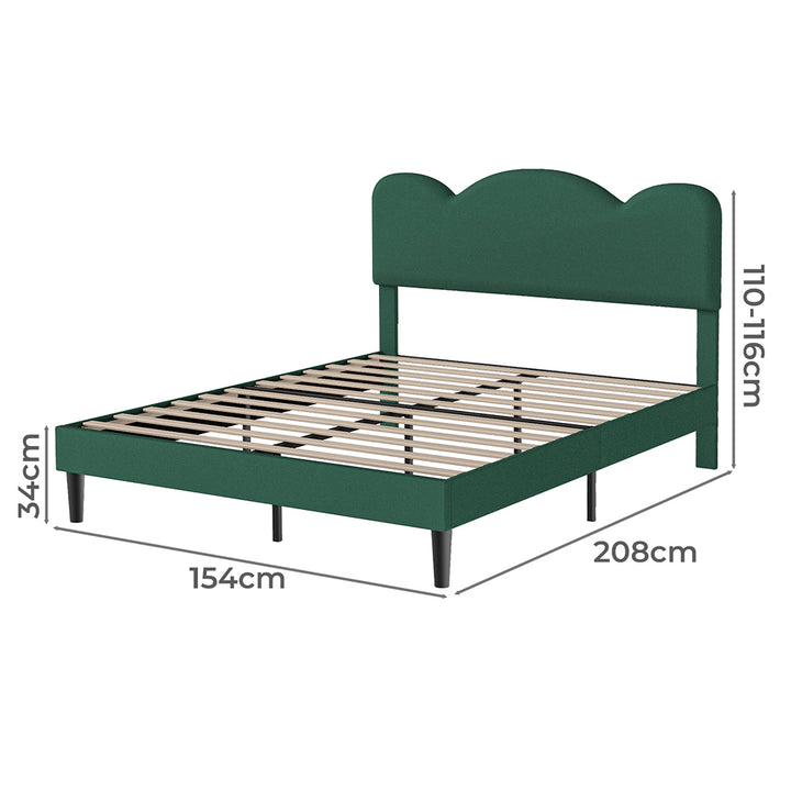 Queen Bed Frame Adjustable Soft Headboard Mattress Base Wooden Fabric