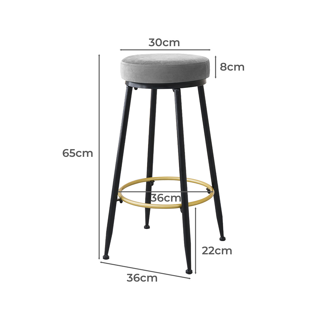 Levede 2x Bar Stools Barstools Velvet - Levede