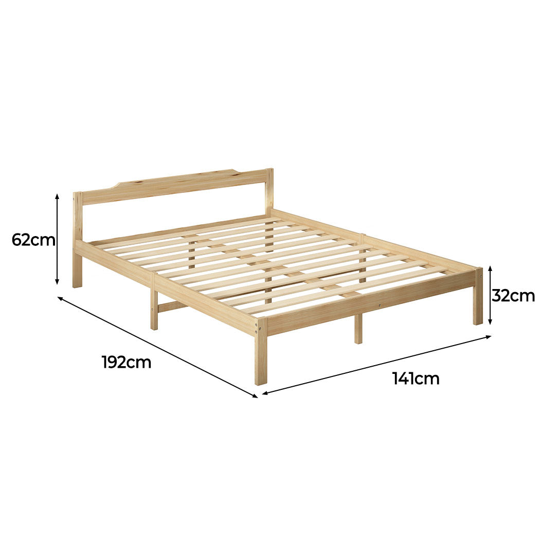 Levede Wooden Bed Frame Natural - Levede