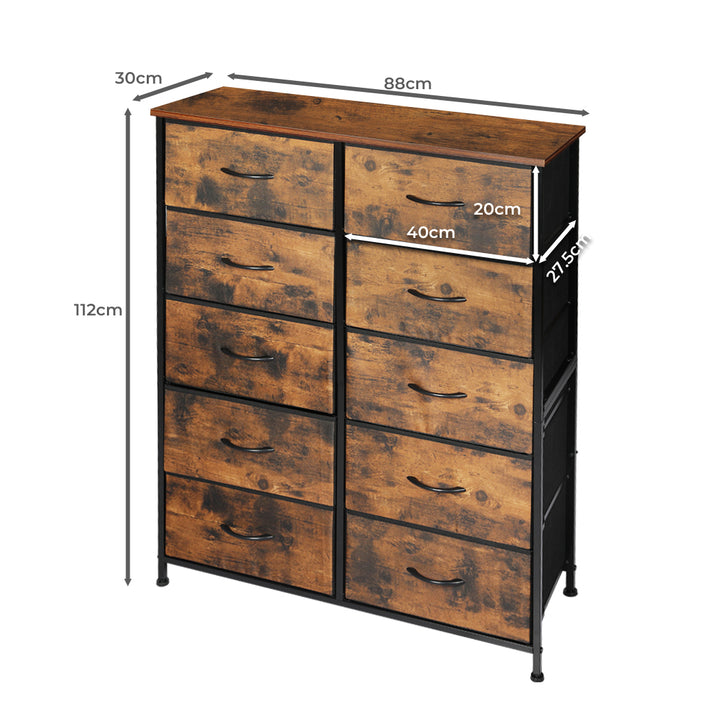 Rustic Multi-Drawer Tallboy Chest of Drawers