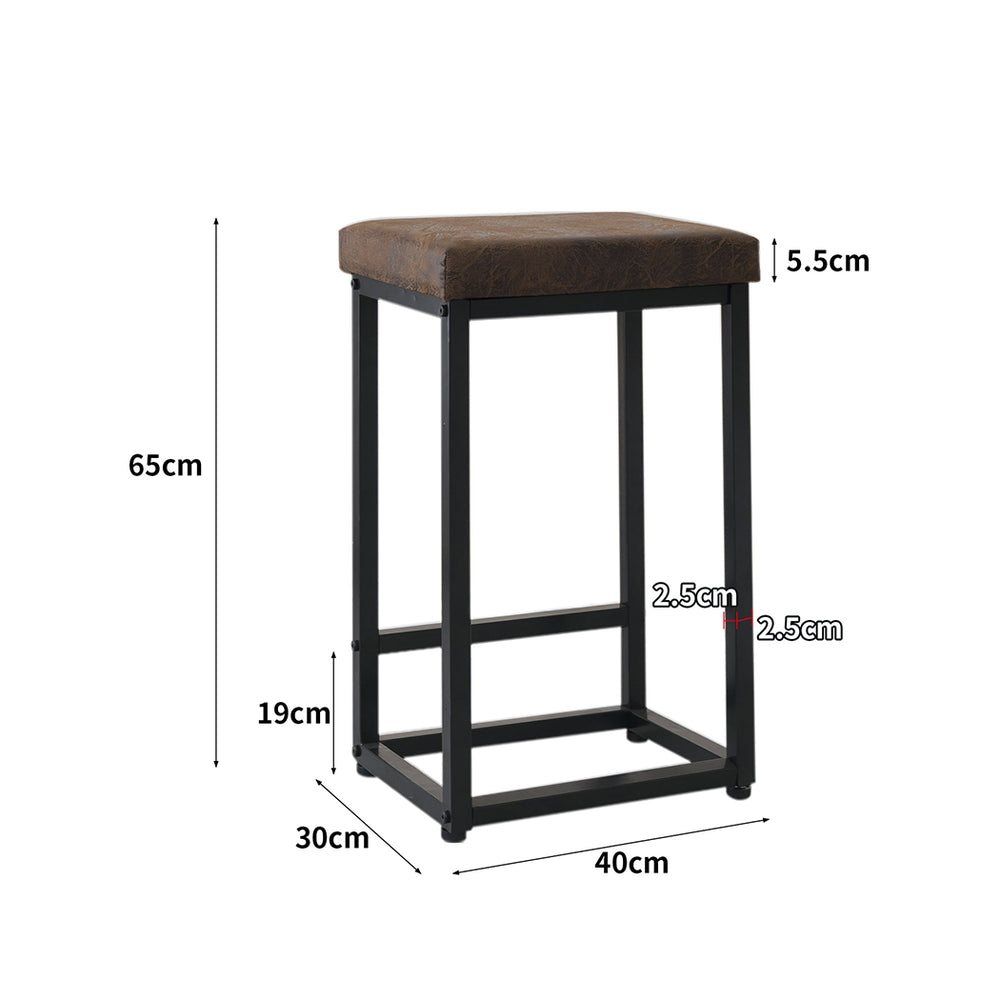 Levede 2X Bar Stools PU Leather Metal - Levede