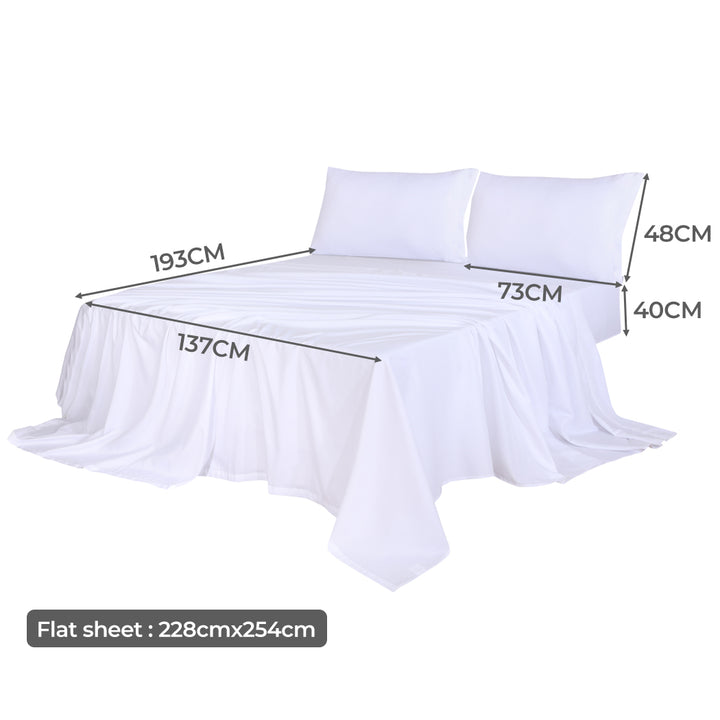 Dreamz 4pcs Double Size 100% Bamboo Bed Sheet Set in White Colour-1848848586327068674