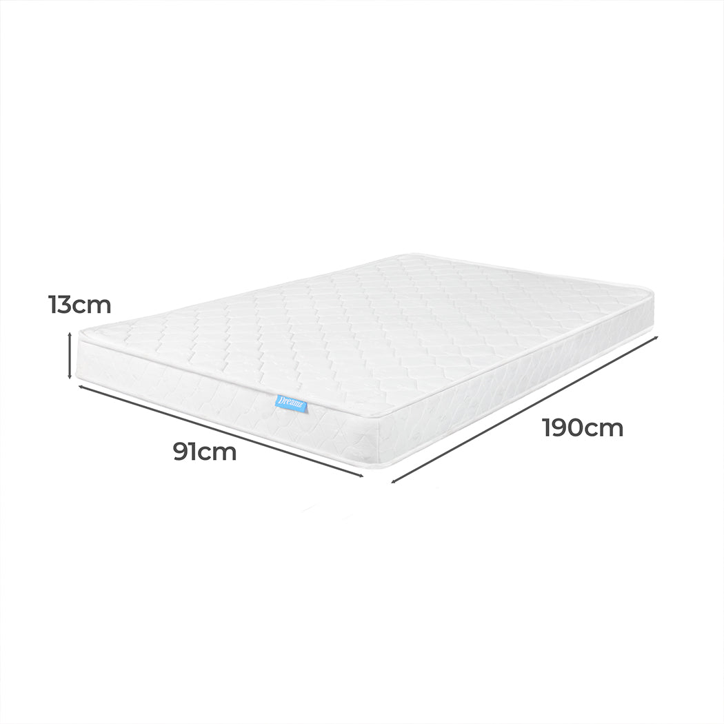 Dreamz Mattress Spring Coil Bonnell Bed Sleep Foam Medium Firm 13CM - Levede