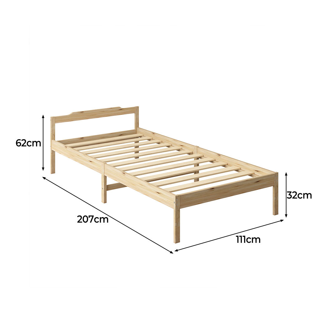 Levede Wooden Bed Frame Natural - Levede