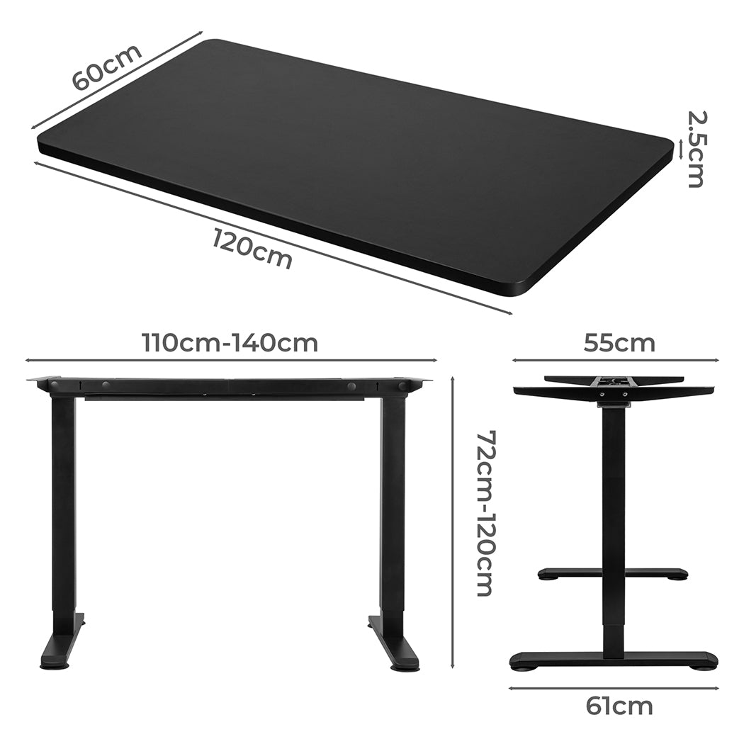 Motorised Standing Desk Adjustable 120cm 800x 1.5MM