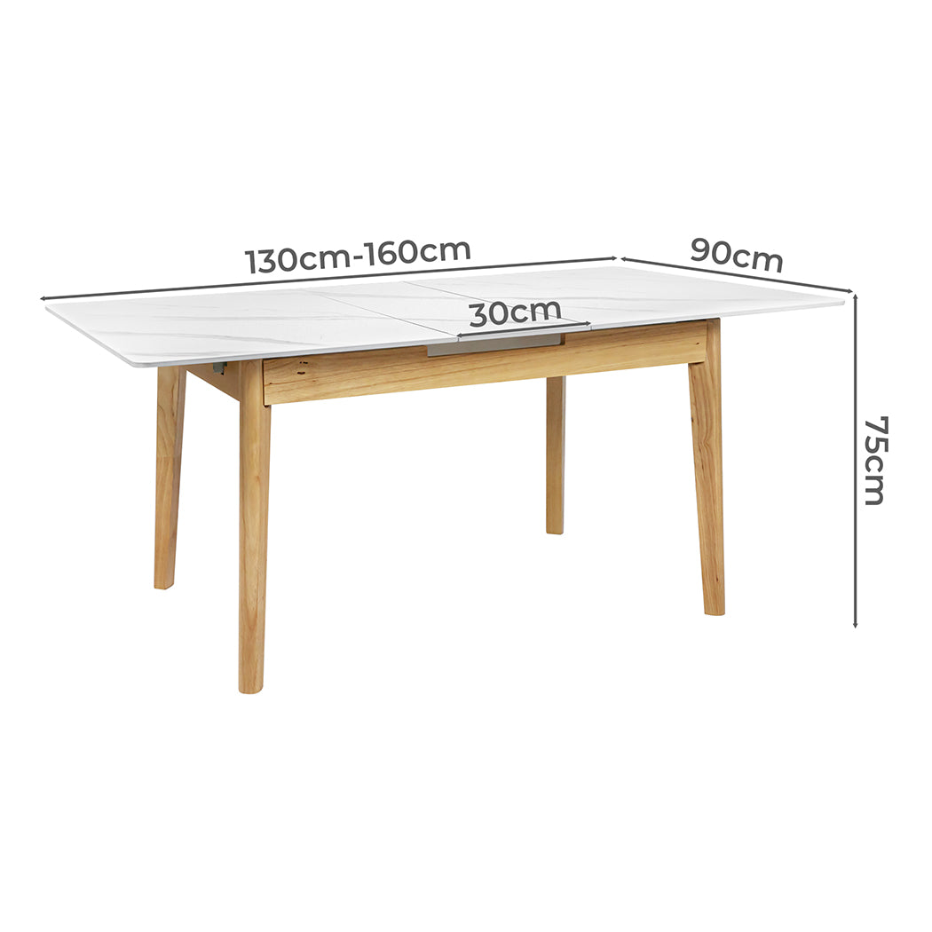 Levede Dining Table Sintered Stone 1.3-1.6M - Levede