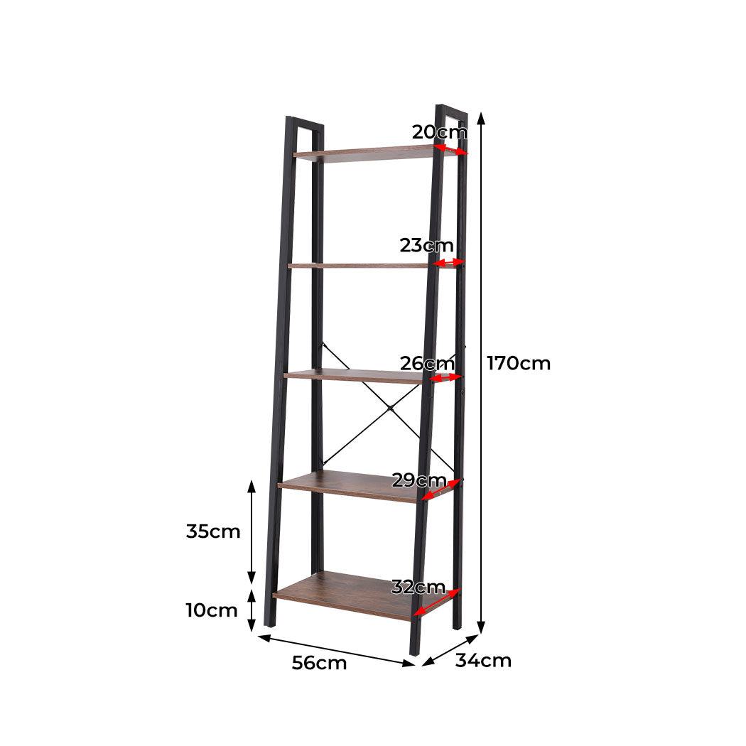 Levede 5 Tier Ladder Shelf Bookshelf - Levede