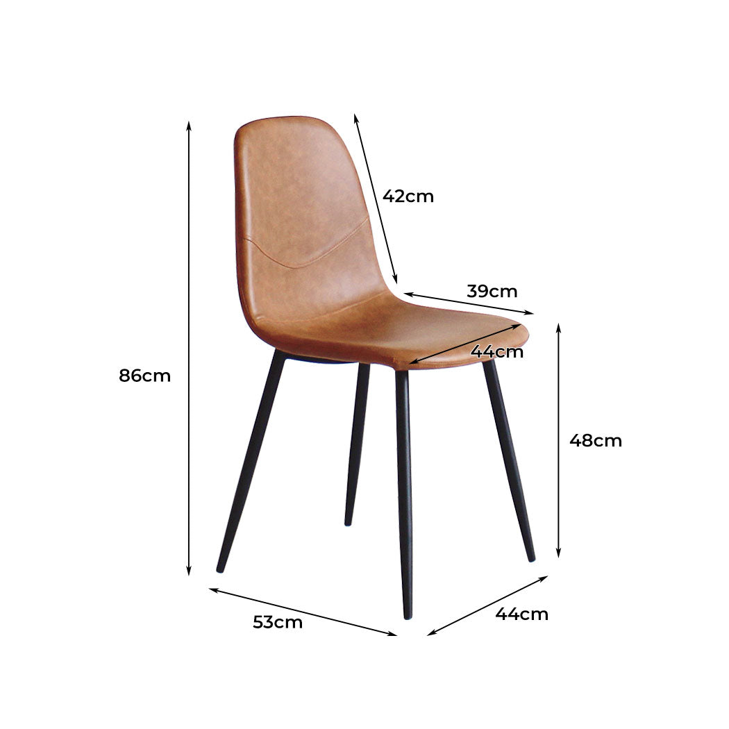 Brown Leather Dining Chairs 4 Set