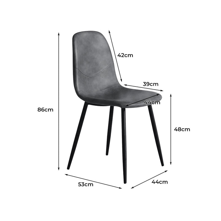 Grey Leather Dining Chairs