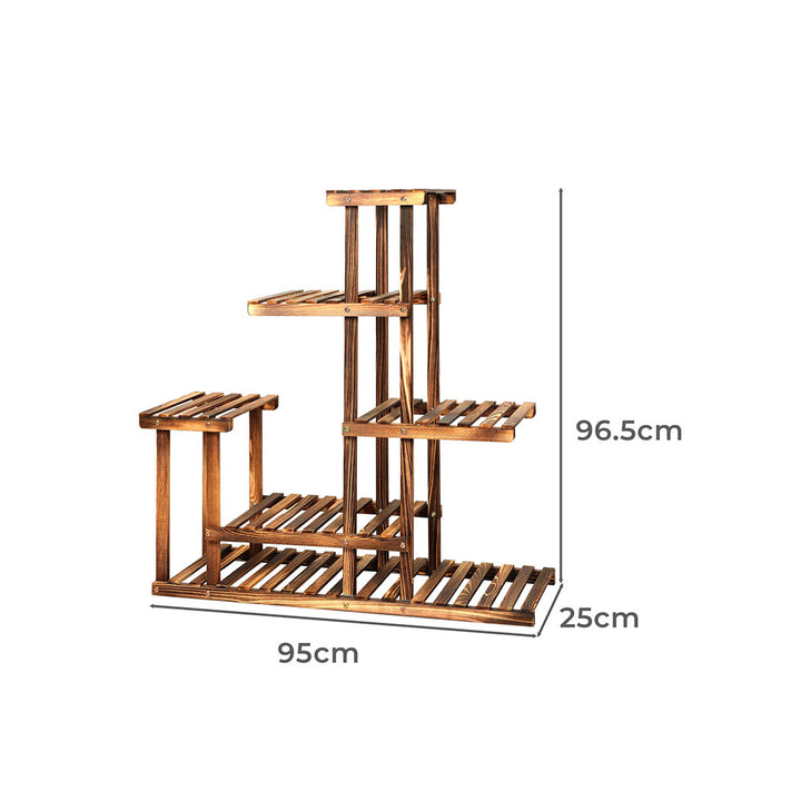 Levede 5-Tier Plant Stand Wooden with Wheels - Levede