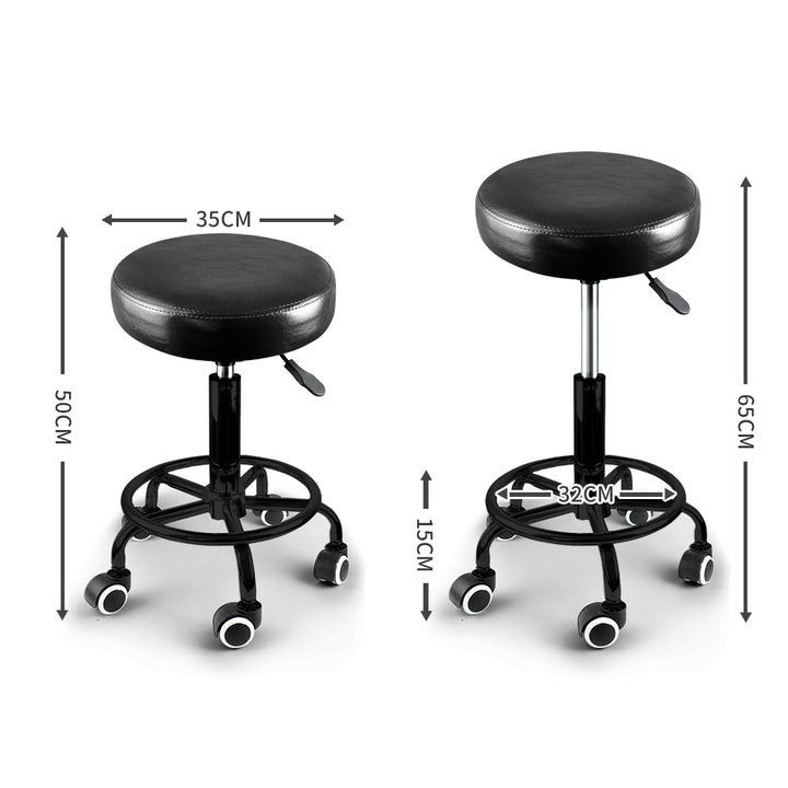 Levede Salon Stool Swivel Bar Stools Black with Black Stand-1843791305059209218