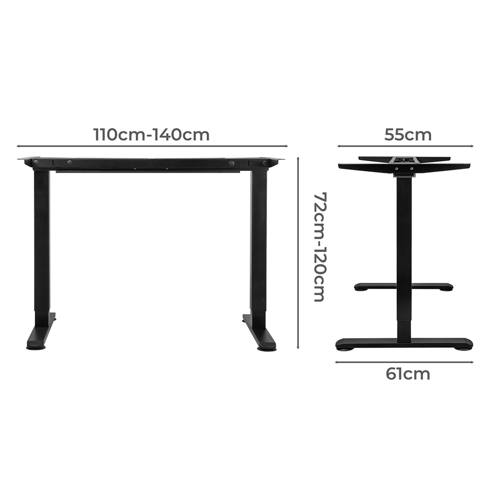 Levede Motorised Standing Desk Frame Black Dual Motor-1848848564281806850