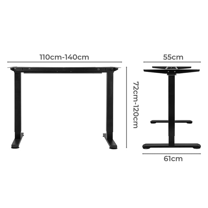 Levede Motorised Standing Desk Frame Black Dual Motor-1848848564281806850