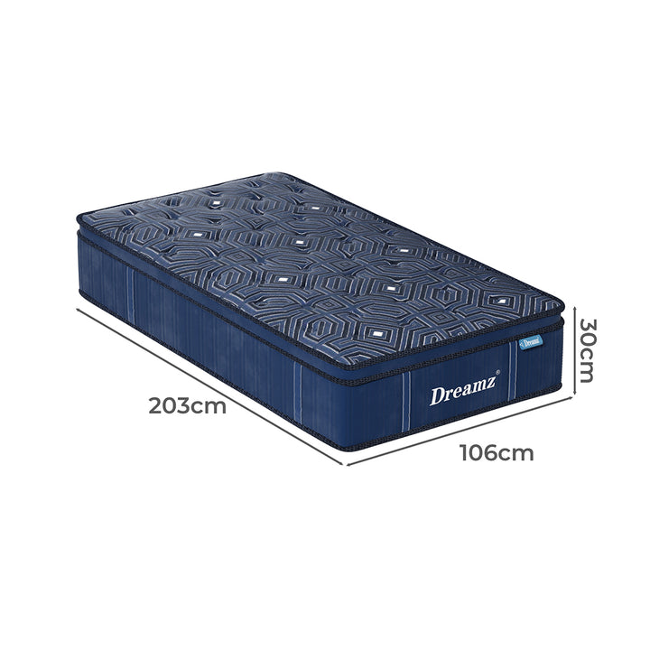 DreamZ Spring Mattress Euro Top - 30CM Thickness for Ultimate Comfort - Levede