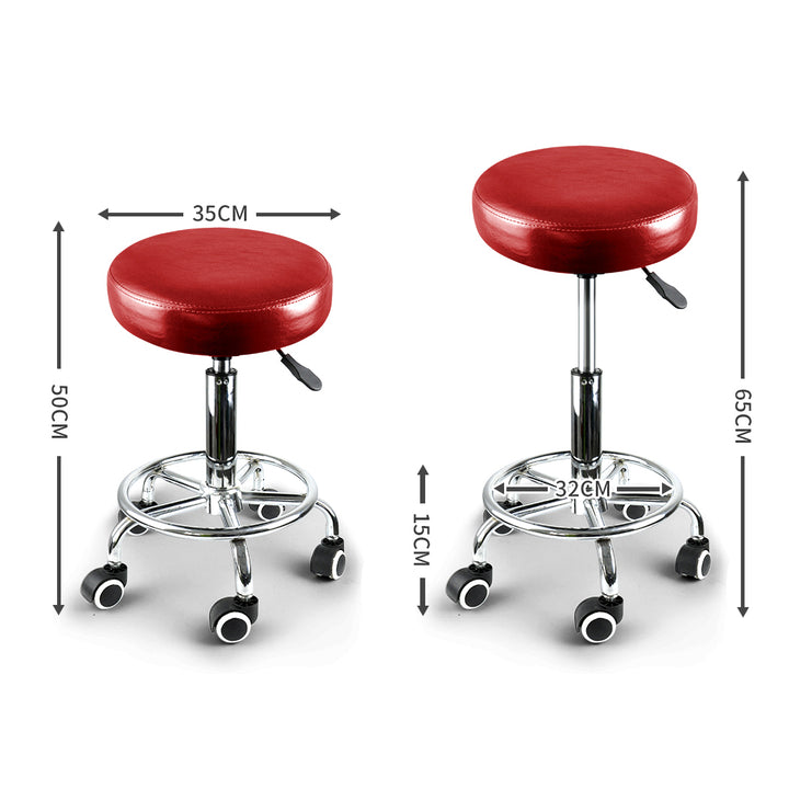 Levede Salon Stool Swivel Barber Stools Red-1843791304723664898