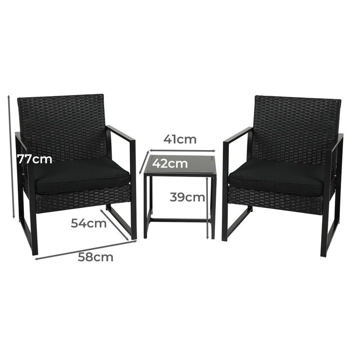 Levede 3 Pcs Outdoor Furniture Set Chair - Levede