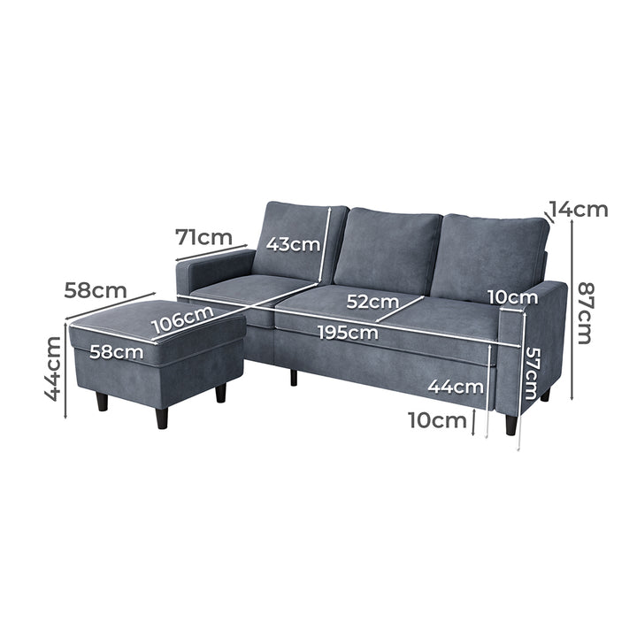 Levede L-shaped Sectional Sofa Lounge Chaise Set - Levede