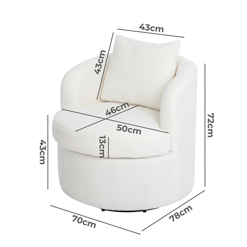 Levede Fleece Swivel Chair - Levede