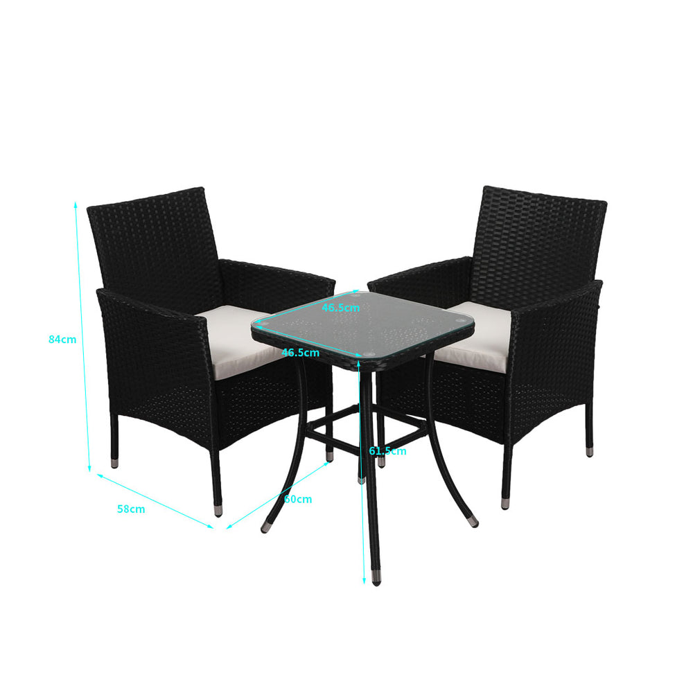 Levede 3 Pcs Outdoor Furniture Setting - Levede