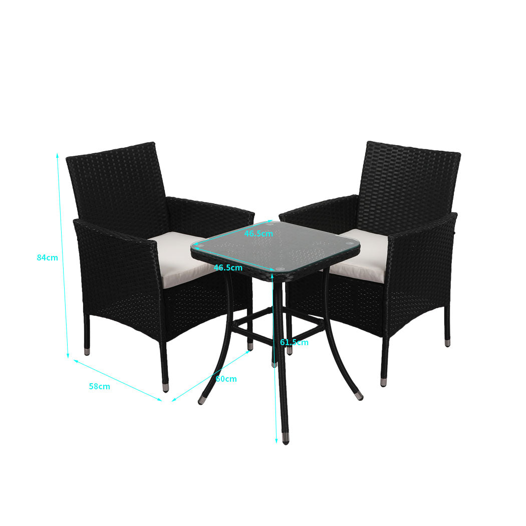 Levede 3 Pcs Outdoor Furniture Setting - Levede