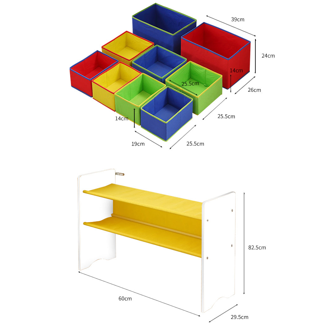 Levede Kids Toy Box 9 Bins Storage Rack White - Levede