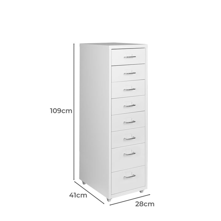 Levede Office Cabinet 8 Drawer Drawers White-1831592578777223170