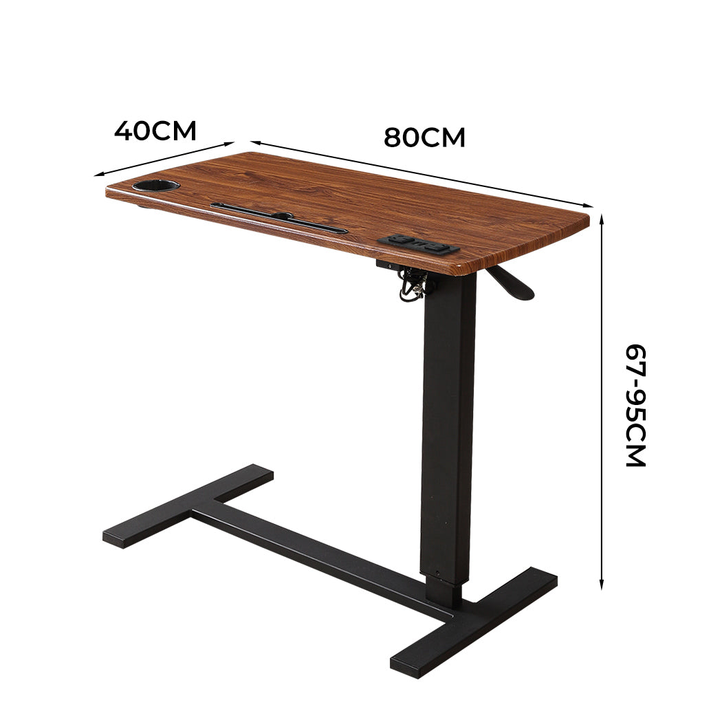 Levede Mobile Standing Desk Foldable Brown Fold - Levede