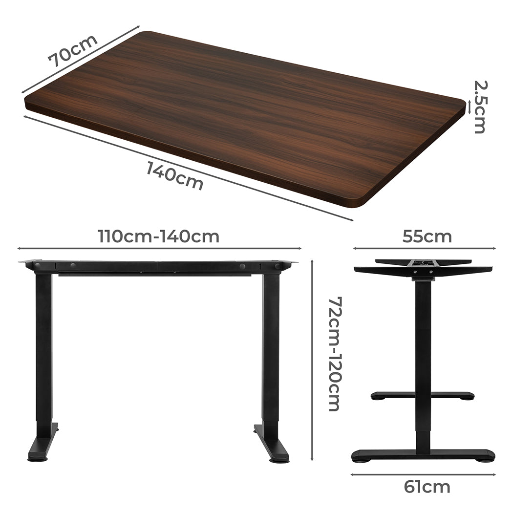 Levede Motorised Standing Desk Adjustable 140cm Walnut 1000x 1MM-1848848565422657538