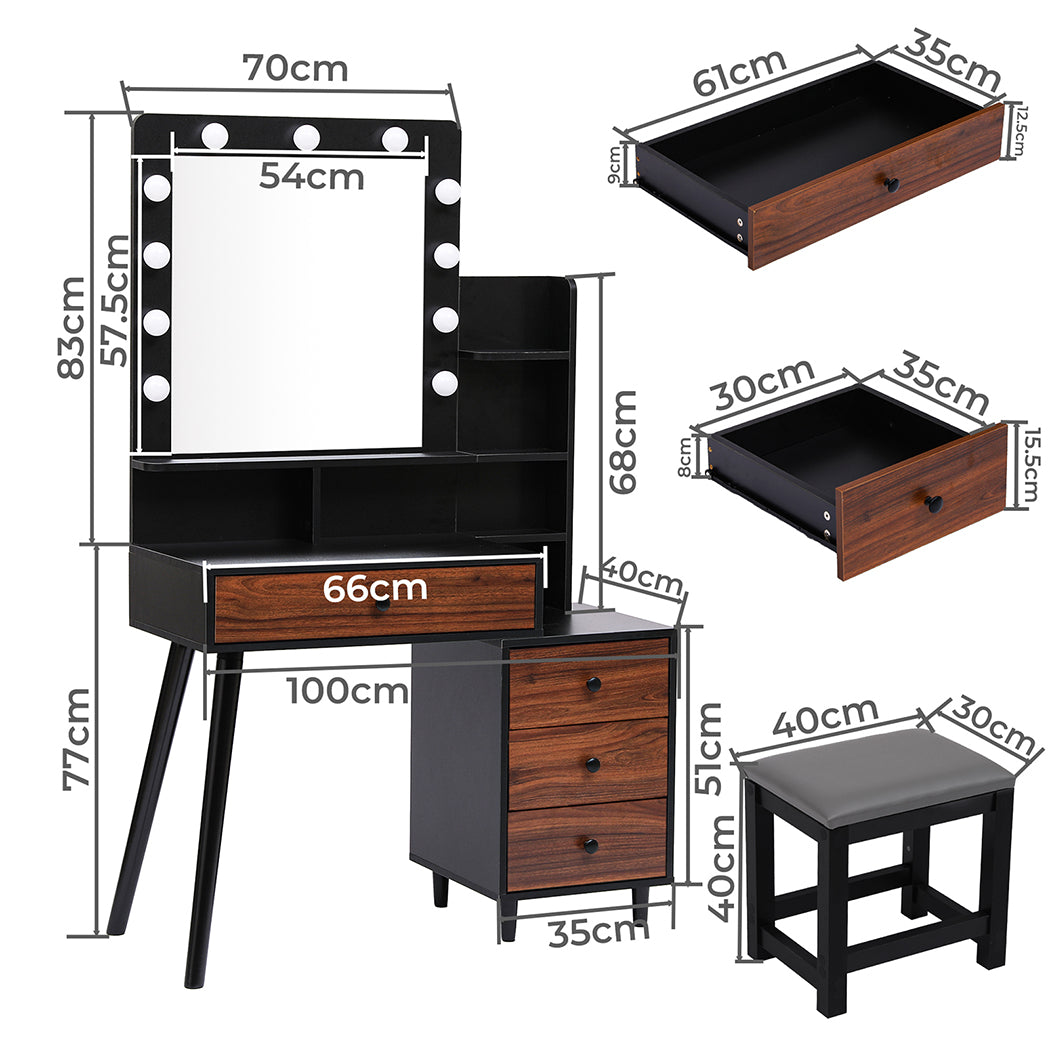 Dressing Table Set with LED Bulbs
