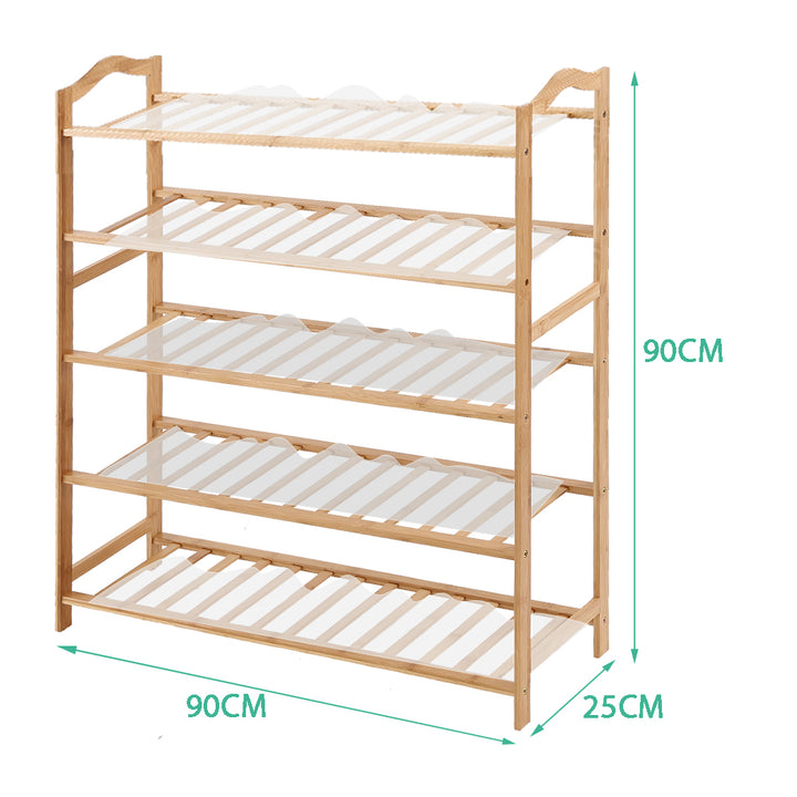 Levede Bamboo Shoe Rack Storage - 5 Tiers Wooden Organizer - Levede