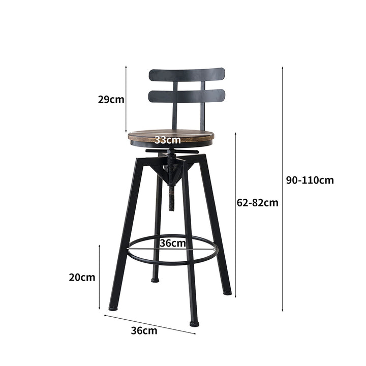 Levede 1x Bar Stool Industrial Adjustable - Levede