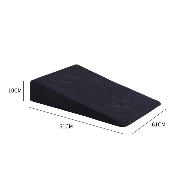 Cool Gel Memory Foam Bed Wedge Pillow with Cover Black - Levede