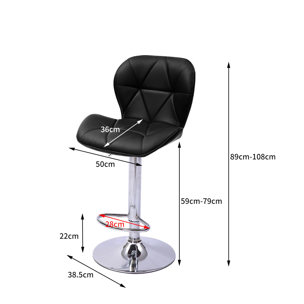 Levede 2x Bar Stool Swivel Gas Lift Kitchen Barstools - Levede