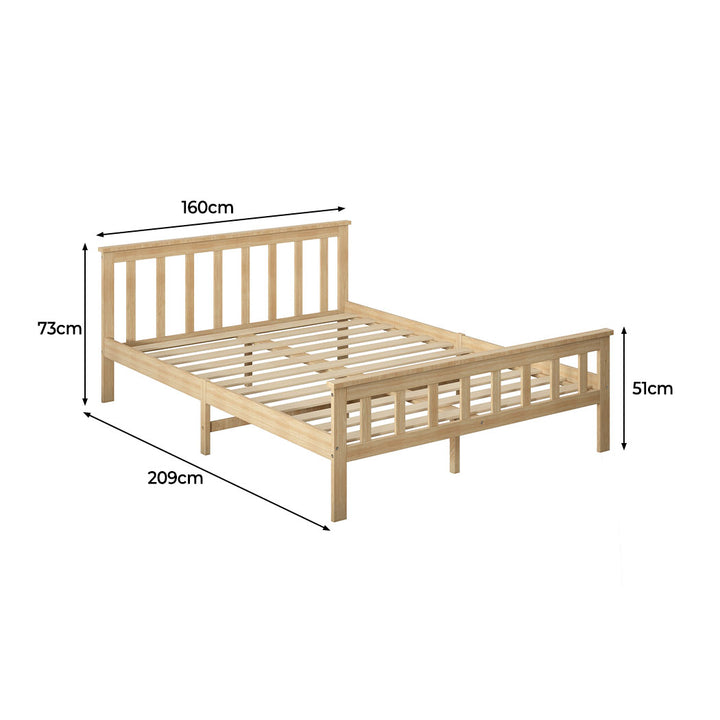 Levede Natural Finish Wooden Bed Frame - Levede