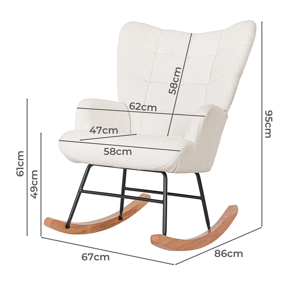 Levede Fleece Rocking Chair - Levede