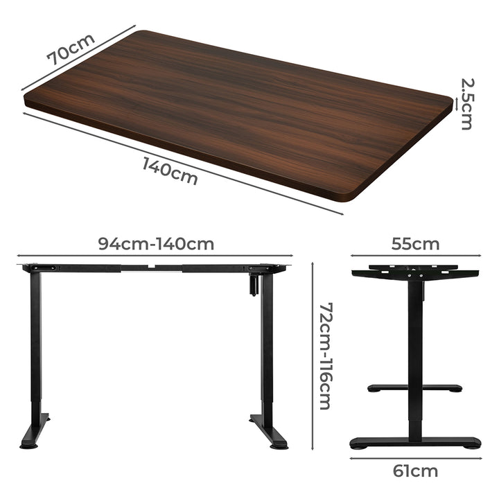 Levede Motorised Standing Desk Adjustable 140cm Walnut 1000x 1MM-1848848565787561986