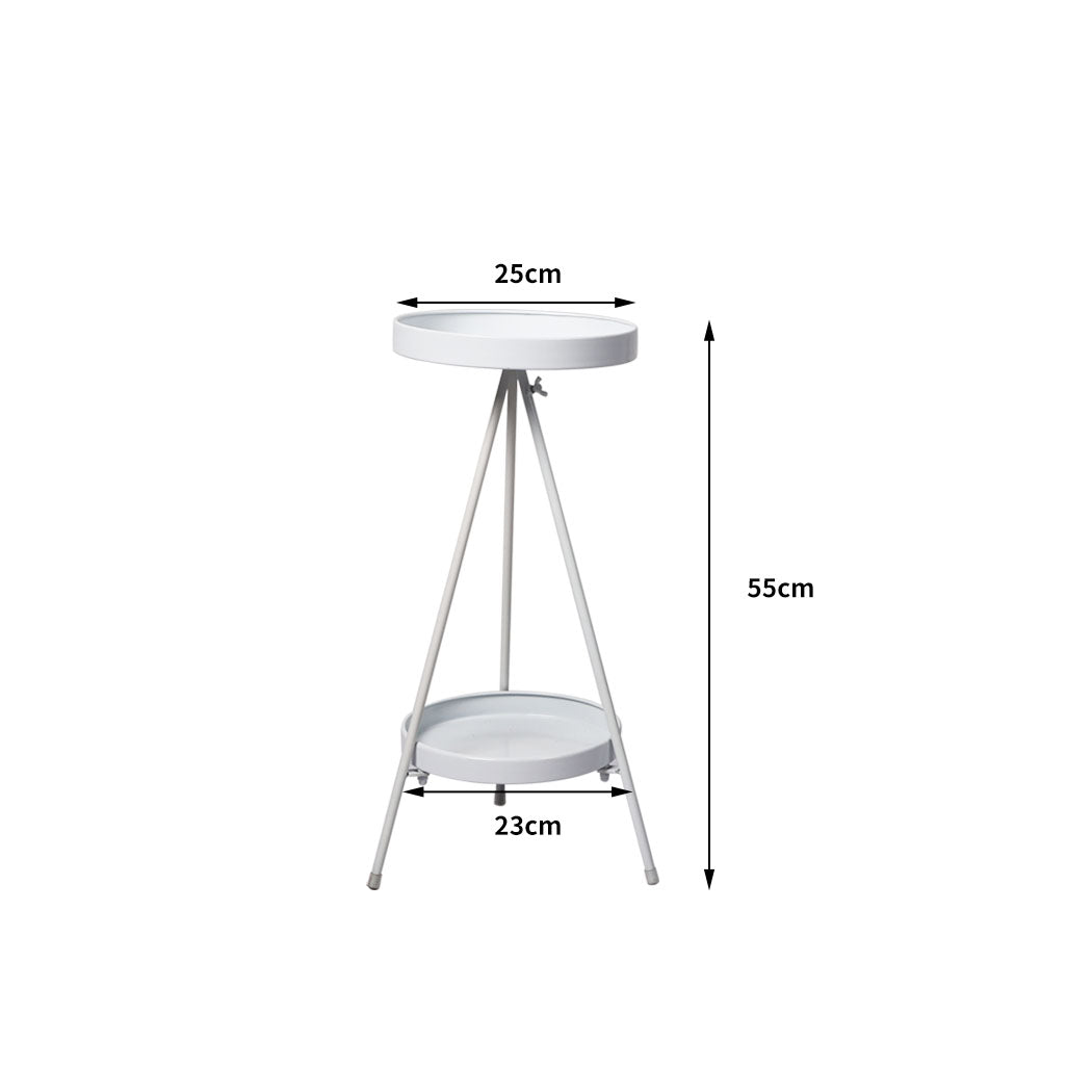 Levede Plant Stand 2 Tiers Outdoor Indoor White Medium-1831592897837928450