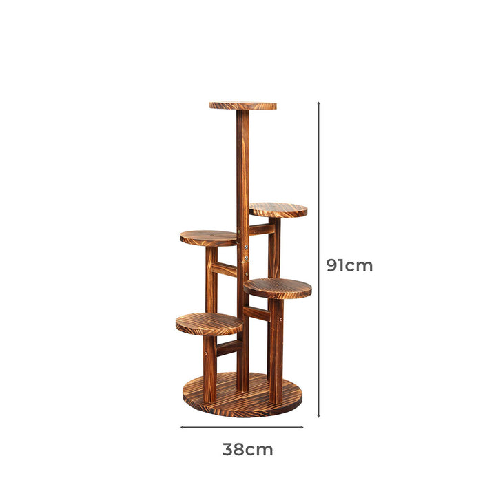 Levede 4-Tier Plant Stand Wood Wooden Pine Shelf Flower Pots Rack Indoor Garden - Levede