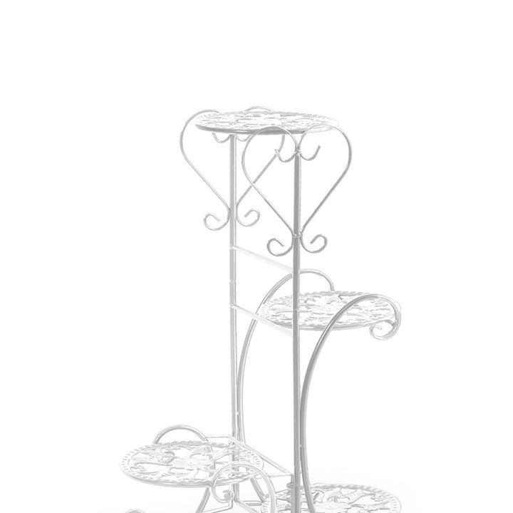 Levede Plant Stand Outdoor Indoor Metal White-1831592927403577347